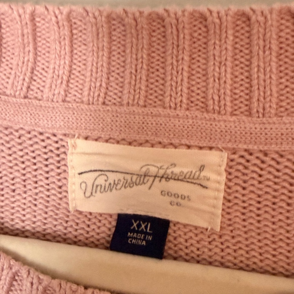 Universal Thread Pink Cotton Knit Sweater XXL - Picture 3 of 7